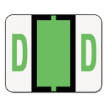 Smead A-Z Color-Coded Bar-Style End Tab Labels, Letter D, Light Green, 500/Roll SMD67074