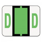 Smead A-Z Color-Coded Bar-Style End Tab Labels, Letter D, Light Green, 500/Roll SMD67074