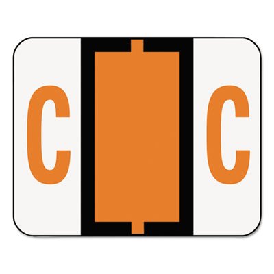 Smead A-Z Color-Coded Bar-Style End Tab Labels, Letter C, Dark Orange, 500/Roll SMD67073