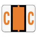 Smead A-Z Color-Coded Bar-Style End Tab Labels, Letter C, Dark Orange, 500/Roll SMD67073