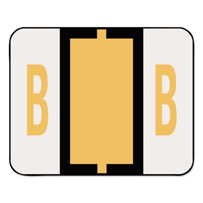 Smead A-Z Color-Coded Bar-Style End Tab Labels, Letter B, Light Orange, 500/Roll SMD67072