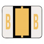 Smead A-Z Color-Coded Bar-Style End Tab Labels, Letter B, Light Orange, 500/Roll SMD67072