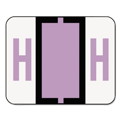 Smead A-Z Color-Coded Bar-Style End Tab Labels, Letter H, Lavender, 500/Roll SMD67078