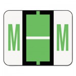 Smead A-Z Color-Coded Bar-Style End Tab Labels, Letter M, Light Green, 500/Roll SMD67083