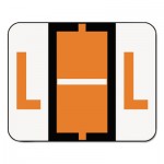 Smead A-Z Color-Coded Bar-Style End Tab Labels, Letter L, Dark Orange, 500/Roll SMD67082