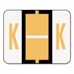 Smead A-Z Color-Coded Bar-Style End Tab Labels, Letter K, Light Orange, 500/Roll SMD67081