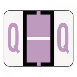 Smead A-Z Color-Coded Bar-Style End Tab Labels, Letter Q, Lavender, 500/Roll SMD67087