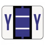 Smead A-Z Color-Coded Bar-Style End Tab Labels, Letter Y, Violet, 500/Roll SMD67095
