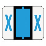 Smead A-Z Color-Coded Bar-Style End Tab Labels, Letter X, Blue, 500/Roll SMD67094