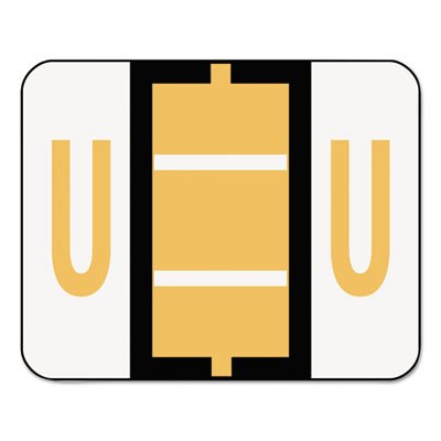Smead A-Z Color-Coded Bar-Style End Tab Labels, Letter U, Light Orange, 500/Roll SMD67091