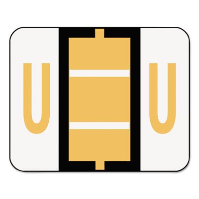 Smead A-Z Color-Coded Bar-Style End Tab Labels, Letter U, Light Orange, 500/Roll SMD67091