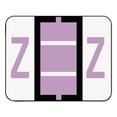 Smead A-Z Color-Coded Bar-Style End Tab Labels, Letter Z, Lavender, 500/Roll SMD67096