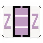 Smead A-Z Color-Coded Bar-Style End Tab Labels, Letter Z, Lavender, 500/Roll SMD67096