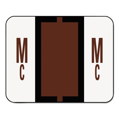 Smead A-Z Color-Coded Bar-Style End Tab Labels, Letters Mc, Brown, 500/Roll SMD67097