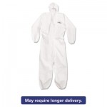 417-49113 A20 Breathable Particle Protection Coveralls, Large, White, Zipper Front KCC49113