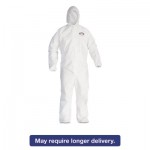 KCC 49117 A20 Elastic Back and Cuff Hooded Coveralls, 4X-Large, White, 20/Carton KCC49117