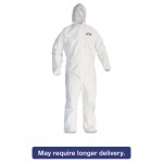KCC 46114 A30 Elastic-Back & Cuff Hooded Coveralls, White, X-Large, 25/Case KCC46114