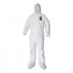 KleenGuard A40 Elastic-Cuff, Ankle, Hood and Boot Coveralls, Large, White, 25/Carton KCC44333