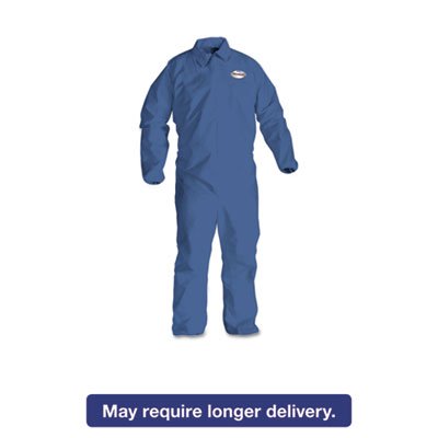 KCC 45003 A60 Elastic-Cuff & Back Coveralls, Blue, Large, 24/Case KCC45003