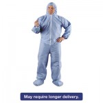 KCC 45356 A65 Hood & Boot Flame-Resistant Coveralls, Blue, 3X-Large, 21/Carton KCC45356