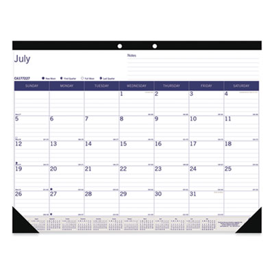 Blueline Academic Desk Pad Calendar, 22 x 17, White/Blue/Gray, 2021-2022 REDCA177227