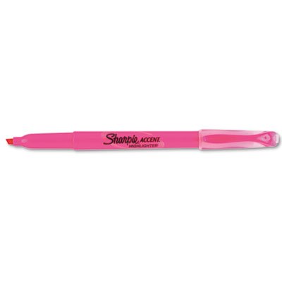 Sharpie Accent Pocket Style Highlighter, Chisel Tip, Fluorescent Pink, Dozen SAN27009