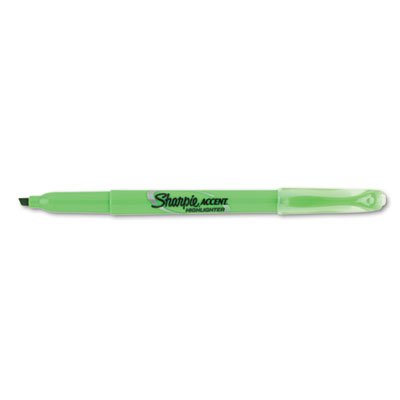Sharpie Accent Pocket Style Highlighter, Chisel Tip, Fluorescent Green, Dozen SAN27026