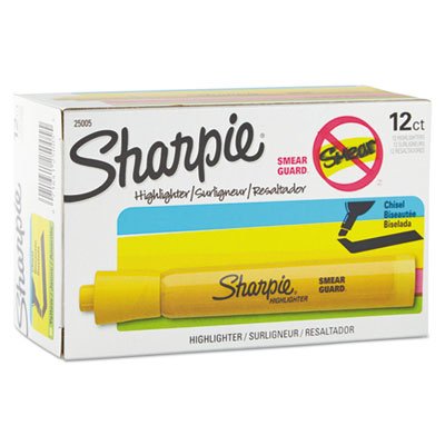 Sharpie Accent Tank Style Highlighter, Chisel Tip, Yellow, Dozen SAN25005