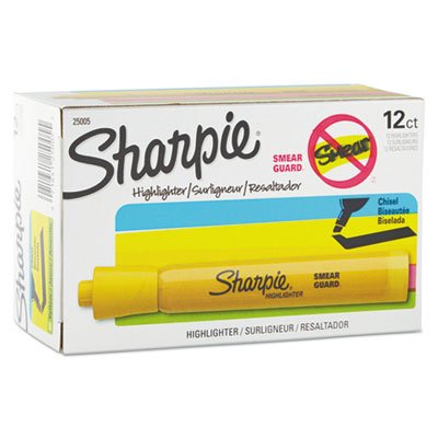 Sharpie Accent Tank Style Highlighter, Chisel Tip, Yellow, Dozen SAN25005
