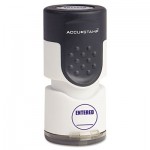 Accustamp Pre-Inked Round Stamp with Microban, ENTERED, 5/8" dia, Blue COS035656