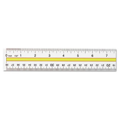 Westcott Acrylic Data Highlight Reading Ruler With Tinted Guide, 15" Clear ACM10580