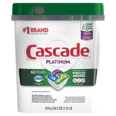 Cascade ActionPacs, Fresh Scent, 34.5 oz, 62/Bag, 3 Bags/Carton PGC97726