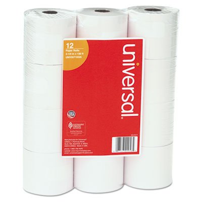 UNV35715GN Adding Machine/Calculator Roll, 16 lb, 2-1/4" x 130 ft, White, 12/Pack UNV35715GN