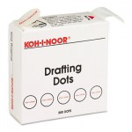 Koh-I-Noor Adhesive Drafting Dots, 0.88" dia, Dries Clear, 500/Box KOH25900J01