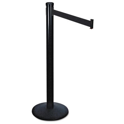 Tatco Adjusta-Tape Crowd Control Posts, Steel, 40" High, Black, 2/Box TCO11611