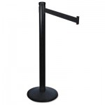 Tatco Adjusta-Tape Crowd Control Posts, Steel, 40" High, Black, 2/Box TCO11611