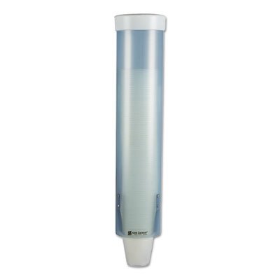 San Jamar C3165TBL Adjustable Frosted Water Cup Dispenser, Wall Mounted, Blue SJMC3165FBL