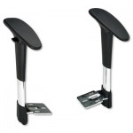 Safco Adjustable T-Pad Arms for Metro Series Extended-Height Chairs, Black/Chrome SAF3495BL