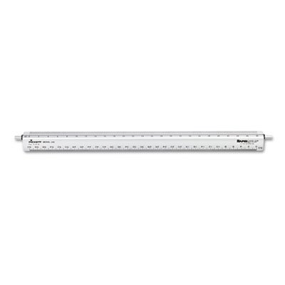 Chartpak Adjustable Triangular Scale Aluminum Engineers Ruler, 12", Silver CHA240