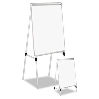 UNV43033 Adjustable White Board Easel, 29 x 41, White/Silver UNV43033