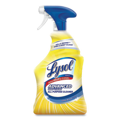 Professional LYSOL Brand 19200-00351 Advanced Deep Clean All Purpose Cleaner, Lemon Breeze, 32 oz Trigger Spray Bottle, 12/Carton