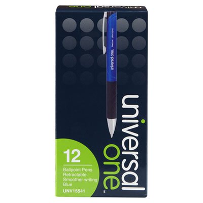 UNV168V BLUE Advanced Ink Retractable Ballpoint Pen, Blue Ink, Blue, 1mm, Dozen UNV15541