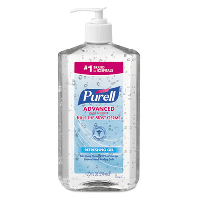 PURELL Advanced Refreshing Gel Hand Sanitizer, Clean Scent, 20 oz Pump Bottle, 12/Carton GOJ302312