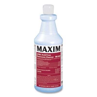 Maxim 036000-12 AFBC Acid Free Restroom Cleaner, Fresh Scent, 32 oz Bottle, 12/Carton MLB03600012