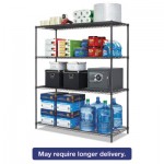 4TIND6024BA All-Purpose Wire Shelving Starter Kit, 4-Shelf, 60 x 24 x 72, Black Anthracite+ ALESW206024BA