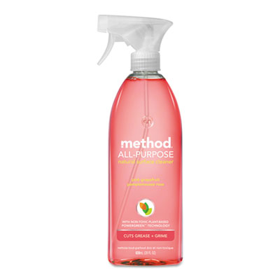 Method All Surface Cleaner, Pink Grapefruit, 28 oz Spray Bottle, 8/Carton MTH00010CT