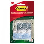 MMM 17017CLRAWES All Weather Hooks and Strips, Plastic, Small, 16 Clips & 20 Strips/Pack MMM17017CLRAWES
