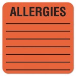 Tabbies Allergy Warning Labels, ALLERGIES, 2 x 2, Fluorescent Red, 500/Roll TAB40560