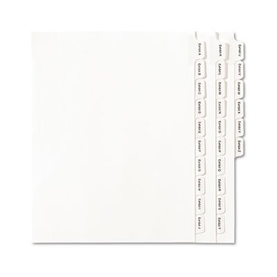Avery Allstate-Style Legal Exhibit Index Dividers, 25-Tab, Exhibit A-Z, Letter, White AVE82105