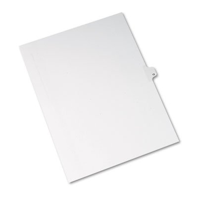 Avery Allstate-Style Legal Exhibit Side Tab Divider, Title: 13, Letter, White, 25/Pack AVE82211